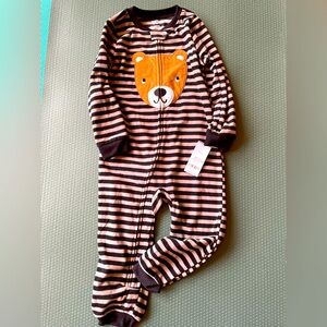 Carter's Toddler Boy's Bear Striped Fleece Footless Pajama Sleeper, Size 4T NWT